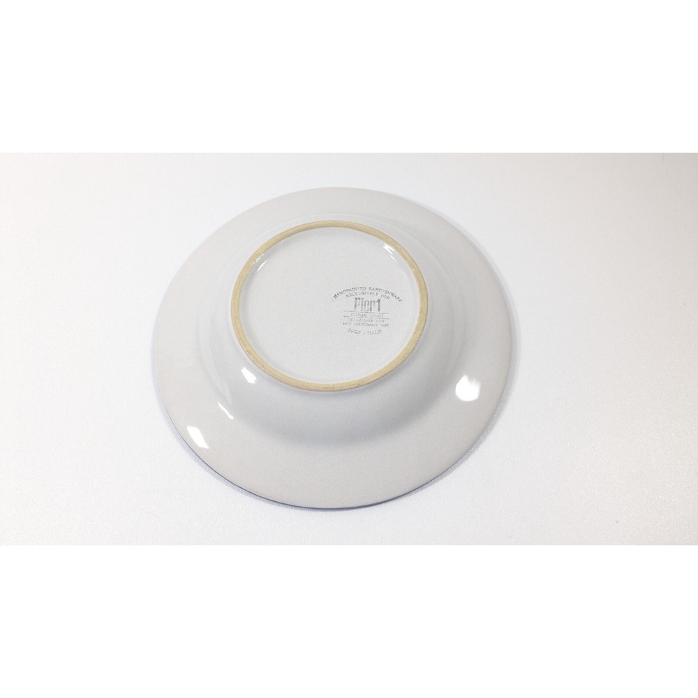 Set of 4 Pier 1 ITALIAN SWIRL 9 1/2" Bowl Earthenware Hand Painted Yellow Navy - Picture 5 of 7
